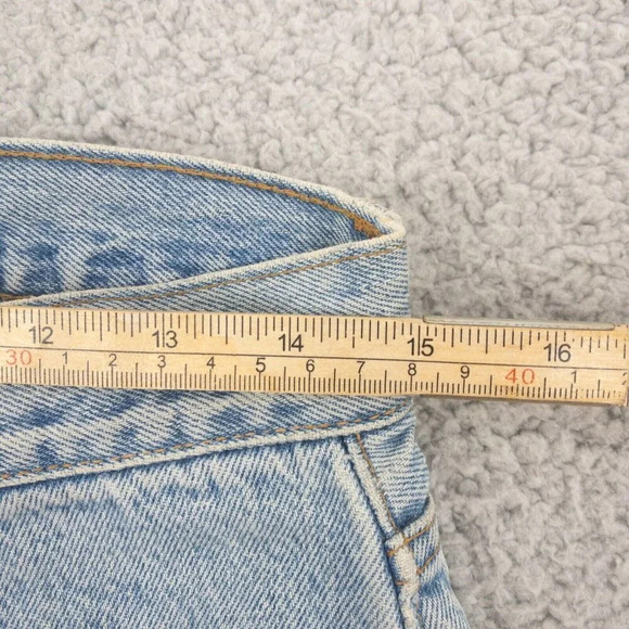 Levis Jeans Womens 30 x 30 Festival Hippie Fuzzy Lace Up Light Wash Upcycled - Picture 5 of 9